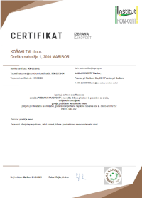 Certifikat »IZBRANA KAKOVOST« Certifikat »IZBRANA KAKOVOST« sveže meso Slovenija